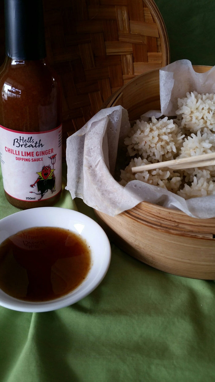 Pearl Balls with Hells Breath Dipping Sauce